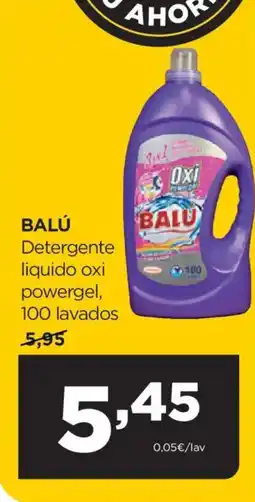 Alimerka BALÚ Detergente liquido oxi powergel, 100 lavados oferta