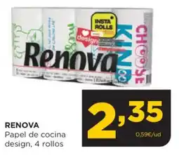 Alimerka RENOVA Papel de cocina design, 4 rollos oferta