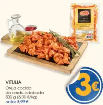 Supermercados Plaza VITULIA Oreja cocida de cerdo adobada oferta