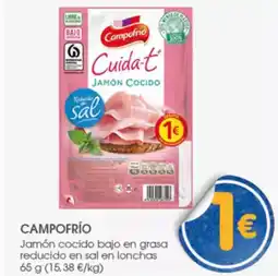 Supermercados Plaza CAMPOFRÍO Jamón cocido bajo en grasa reducido en sal en lonchas oferta