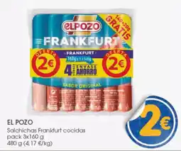 Supermercados Plaza EL POZO Salchichas Frankfurt cocidas oferta