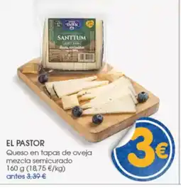 Supermercados Plaza EL PASTOR Queso en tapas de oveja mezcla semicurado oferta