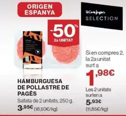 Supercor Exprés Hamburguesa de pollastre de pagès oferta