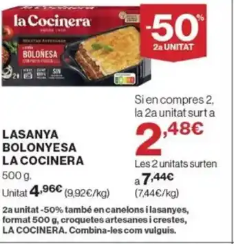 Supercor Exprés LA COCINERA Lasanya bolonyesa oferta