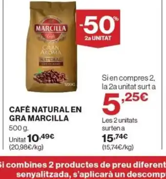 Supercor Exprés MARCILLA Cafè natural en gra oferta