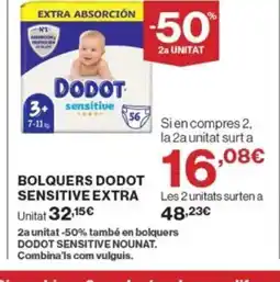 Supercor Exprés Bolquers dodot sensitive extra oferta