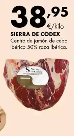 Supermercados Lupa SIERRA DE CODEX Centro de jamón de cebo ibérico 50% raza ibérica. oferta