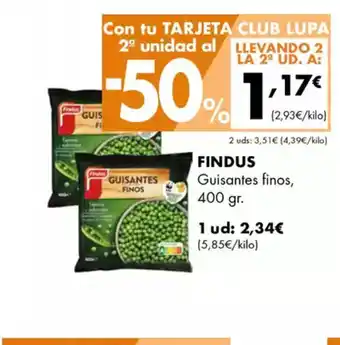 Supermercados Lupa FINDUS Guisantes finos oferta