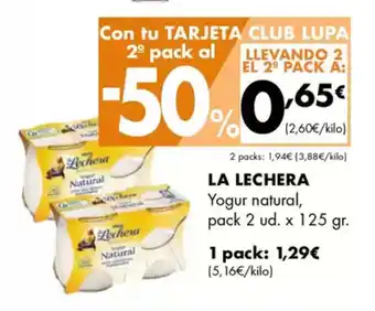 Supermercados Lupa LA LECHERA Yogur natural oferta