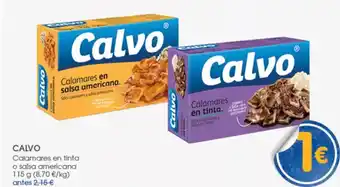 Supermercados Plaza CALVO Calamares en tinta o salsa americana oferta