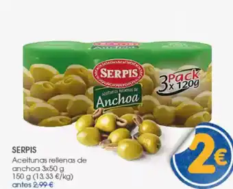 Supermercados Plaza SERPIS Aceitunas rellenas de anchoa oferta