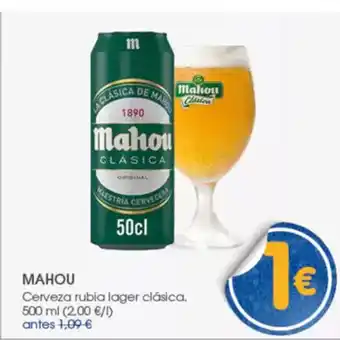 Supermercados Plaza MAHOU Cerveza rubia lager clásica oferta