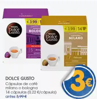 Supermercados Plaza DOLCE GUSTO Cápsulas de café milano o bologna 14 cápsulas oferta