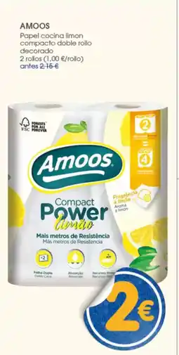 Supermercados Plaza AMOOS Papel cocina limon compacto doble rollo decorado 2 rollos oferta