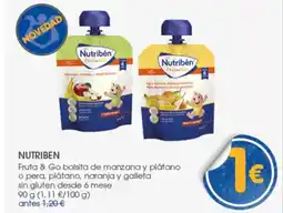 Supermercados Plaza NUTRIBEN Fruta & Go bolsita de manzana y plátano sin gluten desde 6 mese oferta