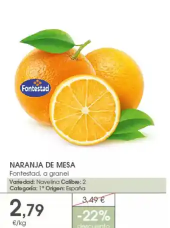 Supermercados Plaza Naranja de mesa fontestad, a granel oferta