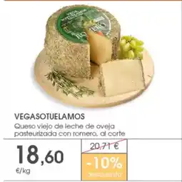 Supermercados Plaza VEGASOTUELAMOS Queso viejo de leche de oveja pasteurizada con romero oferta