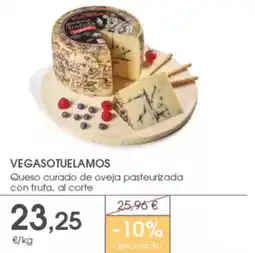 Supermercados Plaza VEGASOTUELAMOS Queso curado de oveja pasteurizada con trufa oferta