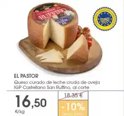 Supermercados Plaza EL PASTOR Queso curado de leche cruda de oveja IGP Castellano San Ruffino oferta