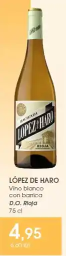 Supermercados Plaza LÓPEZ DE HARO Vino blanco con barrica D.O. Rioja oferta