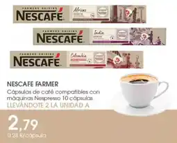 Supermercados Plaza NESCAFE FARMER Cápsulas de café compatibles con máquinas Nespresso 10 cápsulas oferta