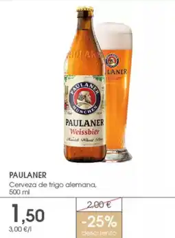 Supermercados Plaza PAULANER Cerveza de trigo alemana oferta