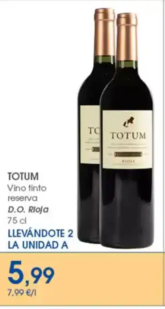 Supermercados Plaza TOTUM Vino tinto D.O. Rioja oferta