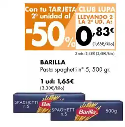 Supermercados Lupa BARILLA Pasta spaghetti n° 5 oferta