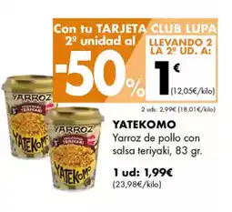 Supermercados Lupa YATEKOMO Yarroz de pollo con salsa teriyaki oferta