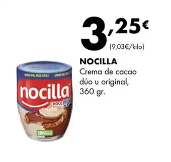 Supermercados Lupa NOCILLA Crema de cacao dúo u original oferta