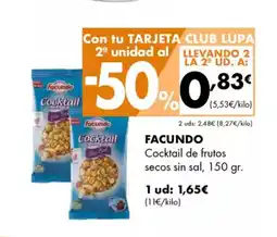 Supermercados Lupa FACUNDO Cocktail de frutos oferta