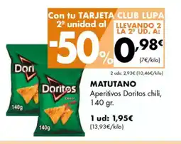 Supermercados Lupa MATUTANO Aperitivos Doritos chili oferta