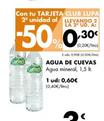 Supermercados Lupa AGUA DE CUEVAS Agua mineral oferta