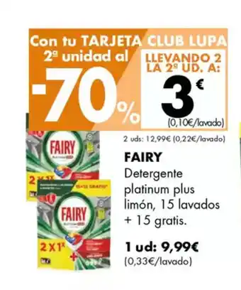 Supermercados Lupa FAIRY Detergente platinum plus oferta