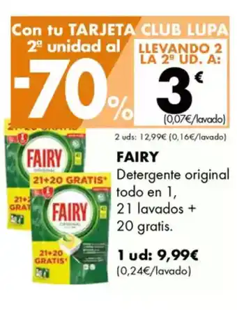 Supermercados Lupa FAIRY Detergente original oferta