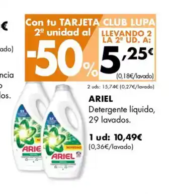 Supermercados Lupa ARIEL Detergente líquido oferta