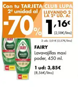 Supermercados Lupa FAIRY Lavavajillas maxi poder oferta