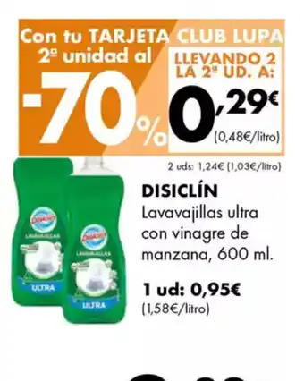 Supermercados Lupa DISICLÍN Lavavajillas ultra con vinagre de manzana oferta