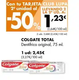 Supermercados Lupa COLGATE TOTAL Dentifrico original oferta