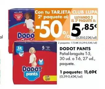 Supermercados Lupa DODOT PANTS Pañal-braguita oferta