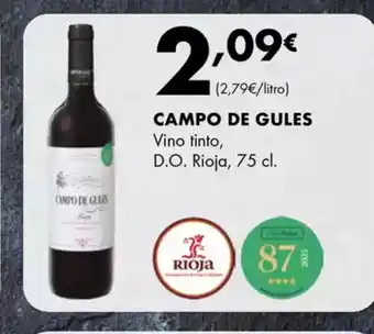 Supermercados Lupa CAMPO DE GULES Vino tinto, D.O. Rioja oferta