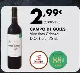 Supermercados Lupa CAMPO DE GULES Vino tinto Crianza, D.O. Rioja oferta