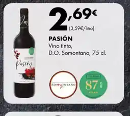 Supermercados Lupa PASIÓN Vino tinto, D.O. Somontano oferta