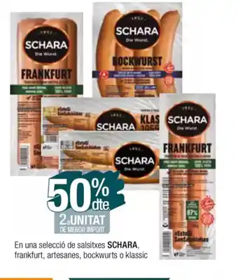 Condis SCHARA En una selecció de salsitxes, frankfurt, artesanes, bockwurts o klassic oferta