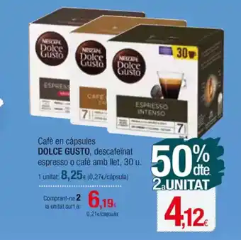 Condis DOLCE GUSTO Cafè en càpsules descafeinat oferta