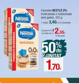 Condis Farinetes 0% multicereals o multicereals amb galeta oferta