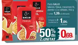 Condis GALLO Pasta tallarins, fideuà, macarrons XL, plomes n.3 o ratllades oferta