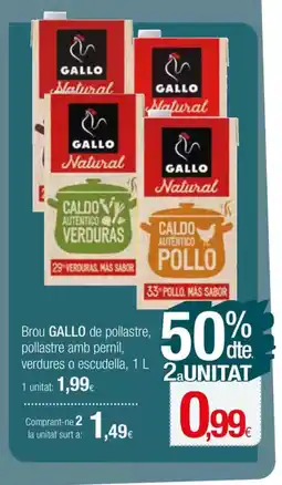 Condis GALLO Brou de pollastre, pollastre amb pernil, verdures o escudella oferta