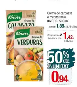 Condis KNORR Crema de carbassa o mediterrània oferta