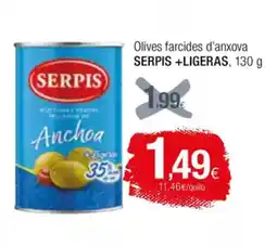 Condis SERPIS +LIGERAS Olives farcides d'anxova oferta